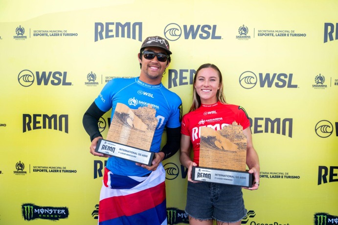Alyssa Spencer (USA) e Jackson Bunch (HAW) são campeões do WSL REMA 2026 em Saquarema